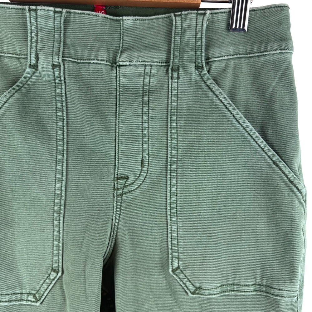 Spanx Stretch Twill Ankle Cargo Pants Women M Olive Green 20311R Slim Utility